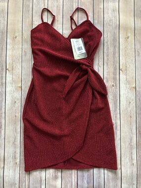 Lily Rose Red Sparkle Wrap Dress